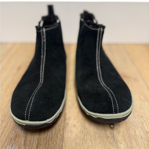 L.L.Bean Black Suede Shearling Lined Ankle Boots Slipper Boots Women’s - Picture 6 of 11